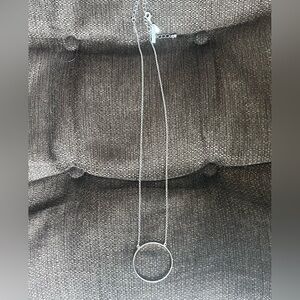 Lele Sadoughi Circle Necklace Silver Plated